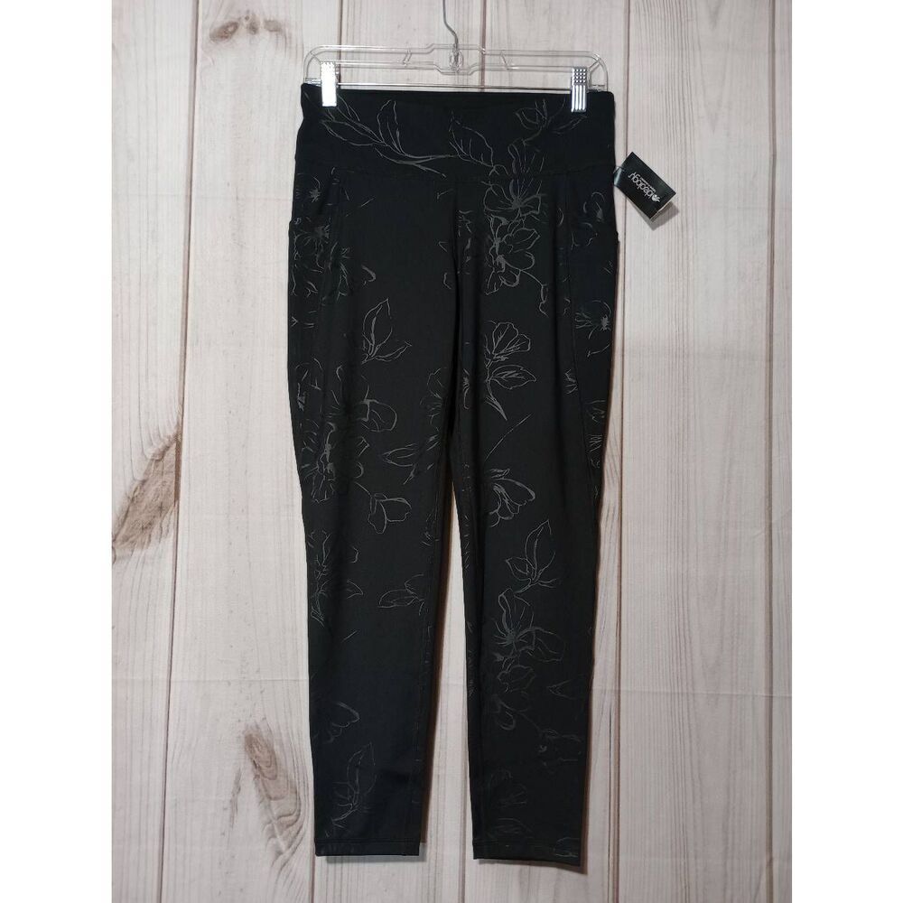 Ideology Leggings Ladies Medium Black Ankle Floral Athletic‎